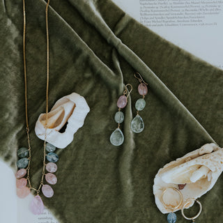 Wings Hawaii Good Karma Hoop earrings - Blue + Pink Aquamarine