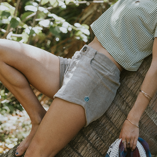 Retro Pocket Shorts - Khaki Corduroy
