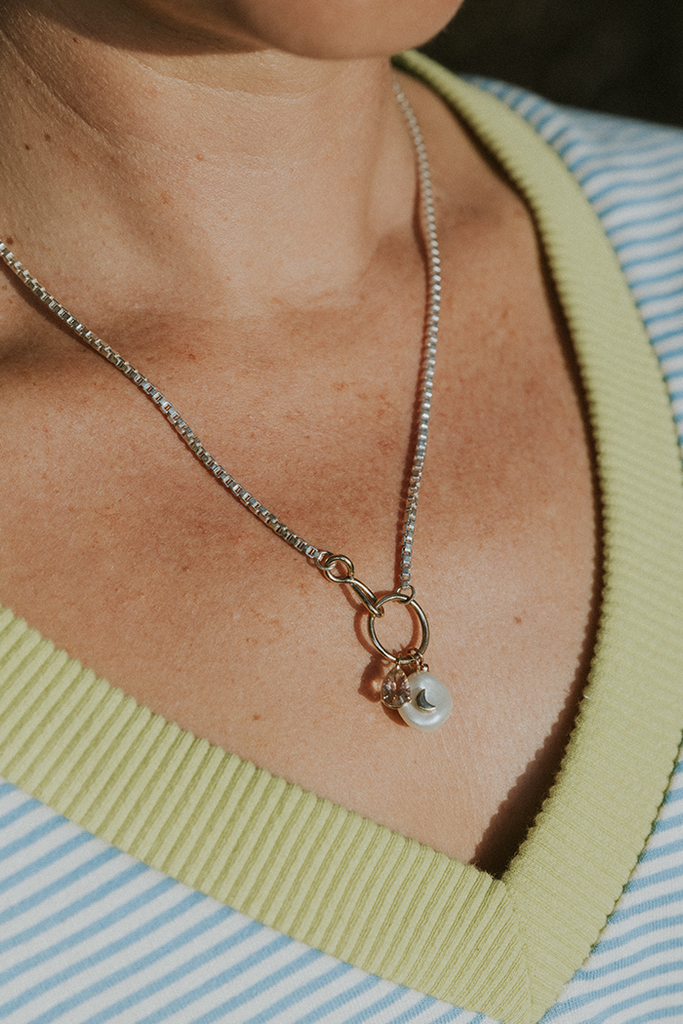 Full Circle Charm Necklace - 14k Yellow Gold