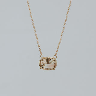 Oval Sunstone Necklace - 14k RG