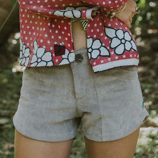 Retro Pocket Shorts - Khaki Corduroy