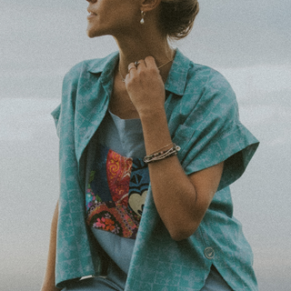 Quilted Ulu Boxy Button-up - Surf