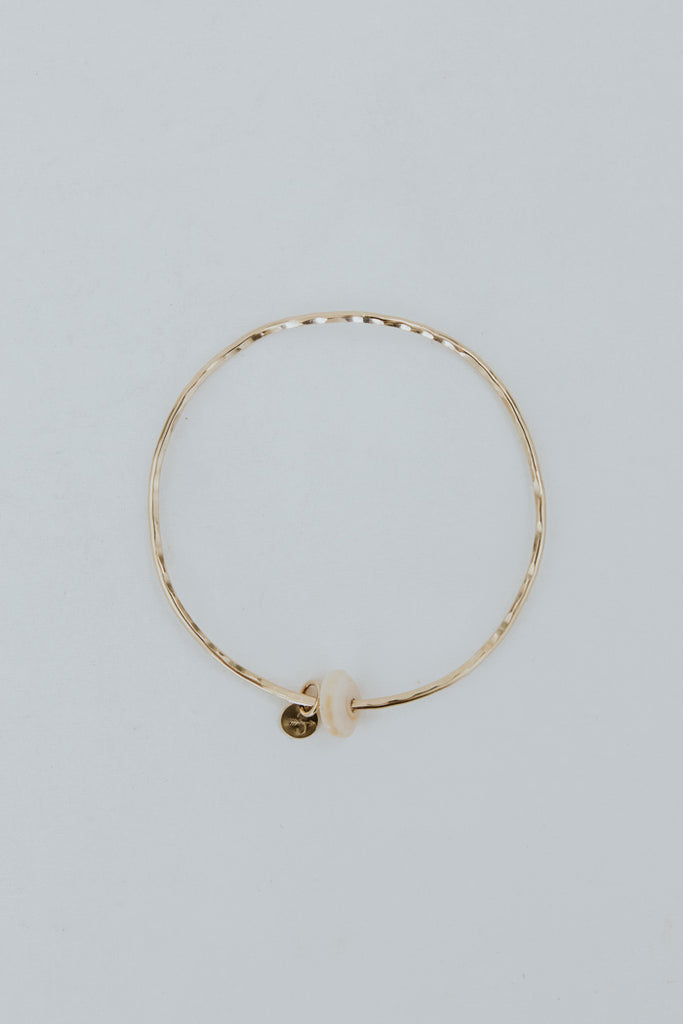 Ti Leaf Bangle - Puka Shell