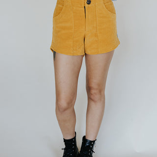 Retro Pocket Shorts - Marigold Corduroy