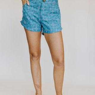 Retro Pocket Shorts - Quilted Ulu - Surf