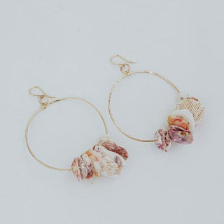 Shell Lei Hoop Earrings - Sunrise + Scallops