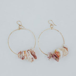Shell Lei Hoop Earrings - Sunrise + Scallops