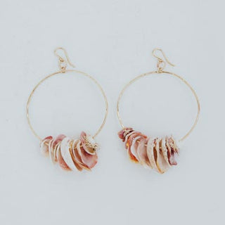 Shell Lei Hoop Earrings - Sunrise + Scallops