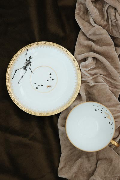 wings hawaii skeleton teacup and saucer set