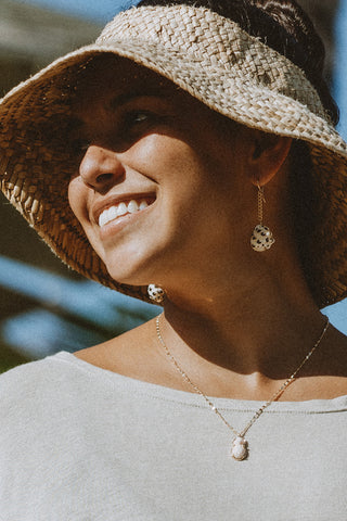 Drop Chain Earrings - Drupe Shell