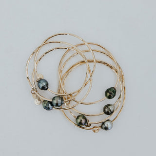 Ti Leaf Bangle - Tahitian Pearl