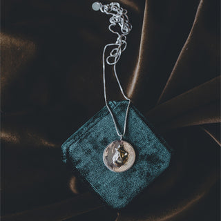 Heart Medallion Necklace - Sterling Silver