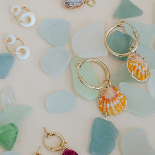 Charm Hoops - Sunrise Shells