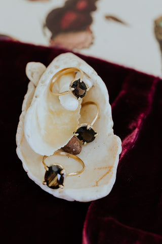 wings hawaii smoky quartz ring in gold fill