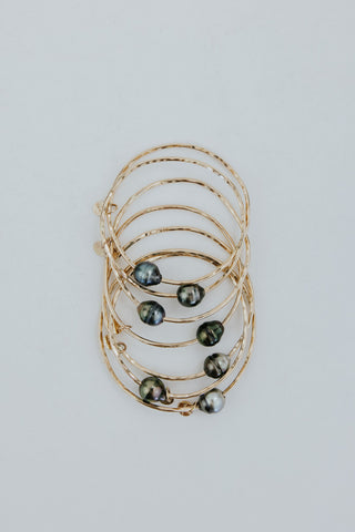 Ti Leaf Bangle - Tahitian Pearl