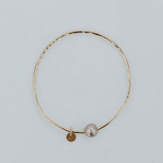Ti Leaf Bangle - Pink Freshwater Pearl