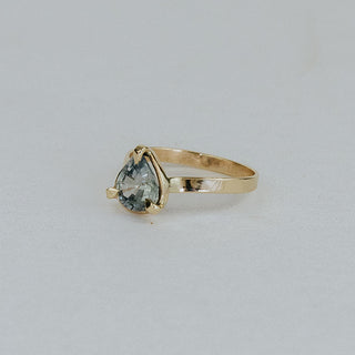 Sapphire Prong Set Teardrop Ring - 14k Yellow Gold