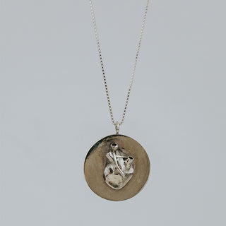 Heart Medallion Necklace - Sterling Silver