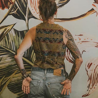Aztec Wool Vest - Rainbow