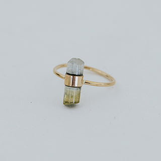 Banded Crystal Ring - Blue & Green Tourmaline