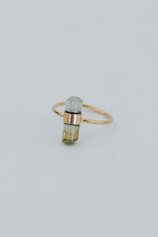 Banded Crystal Ring - Blue & Green Tourmaline