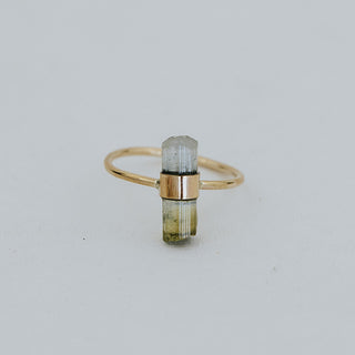 Banded Crystal Ring - Blue & Green Tourmaline