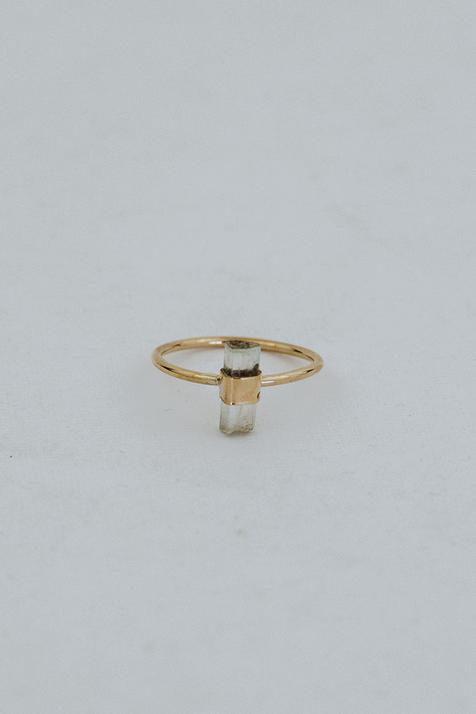 Banded Crystal Ring - Blue & Pink Tourmaline