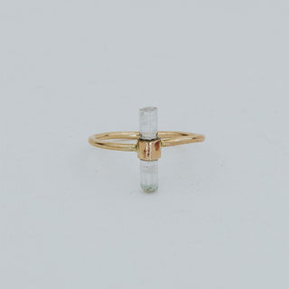 Banded Crystal Ring - Blue & Pink Tourmaline