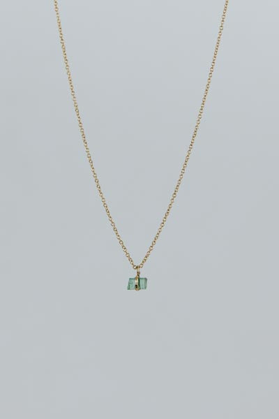 Banded Emerald Necklace - 14k