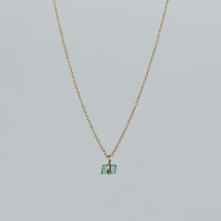 Banded Emerald Necklace - 14k
