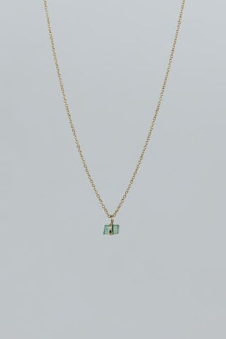 Banded Emerald Necklace - 14k