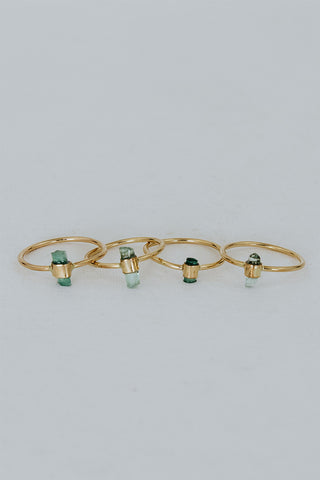 Banded Crystal Rings - Emerald
