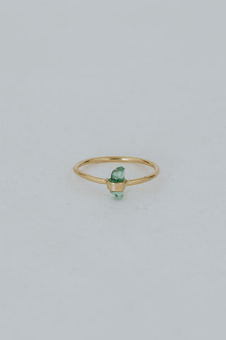Banded Crystal Ring - Emerald 14k