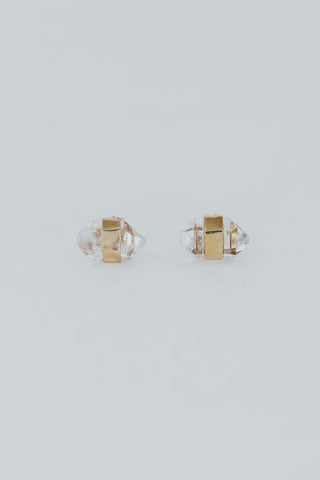 Banded Crystal Studs - Herkimer Diamond