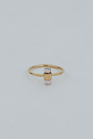Banded Crystal Ring - Pink Tourmaline