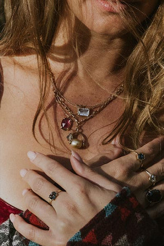 Mermaid Necklace | Bi-Color Topaz - 14K