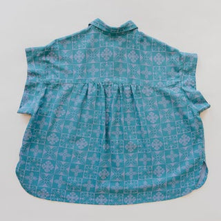 Quilted Ulu Boxy Button-up - Surf