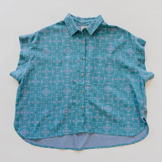 Quilted Ulu Boxy Button-up - Surf