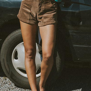Retro Pocket Shorts - Brown Corduroy