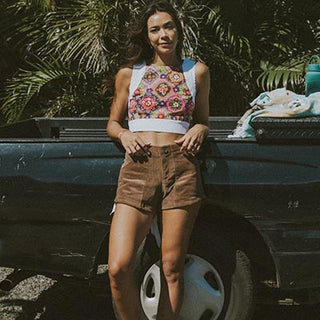 Retro Pocket Shorts - Brown Corduroy