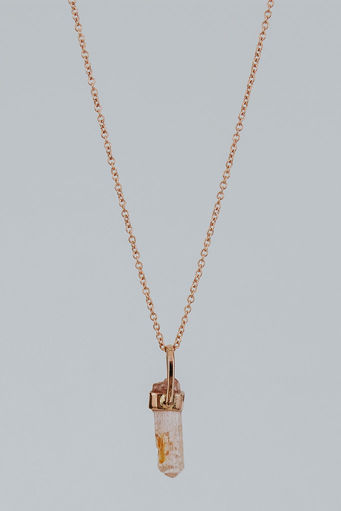 Bullet Charm Necklace - Imperial Topaz 14k