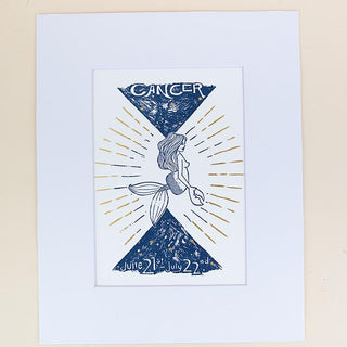 Wings Hawaii zodiac letterpress prints - Cancer matted