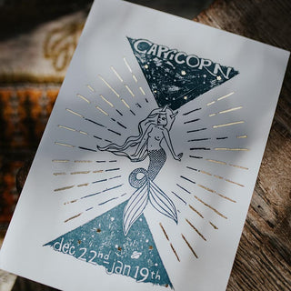 Wings Hawaii zodiac letterpress prints - Capricorn