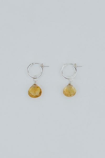 Charm Hoops - Citrine