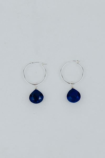 Charm Hoops - Lapis