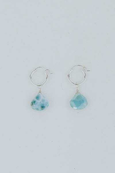 Charm Hoops - Larimar