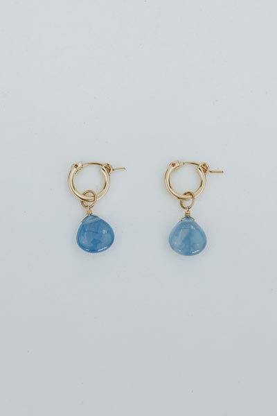 Charm Hoops - Aquamarine