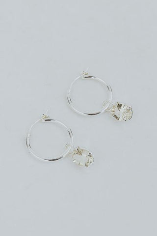 Charm Hoops - Oval Sunstone | SS