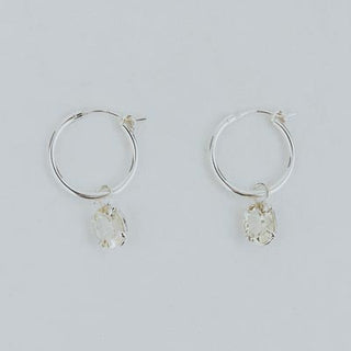 Charm Hoops - Oval Sunstone | SS