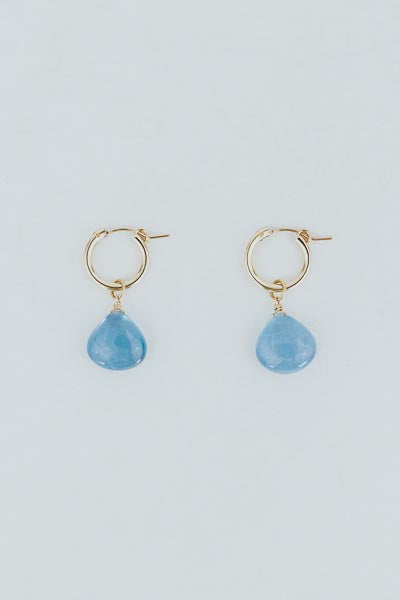 Charm Hoops - Aquamarine
